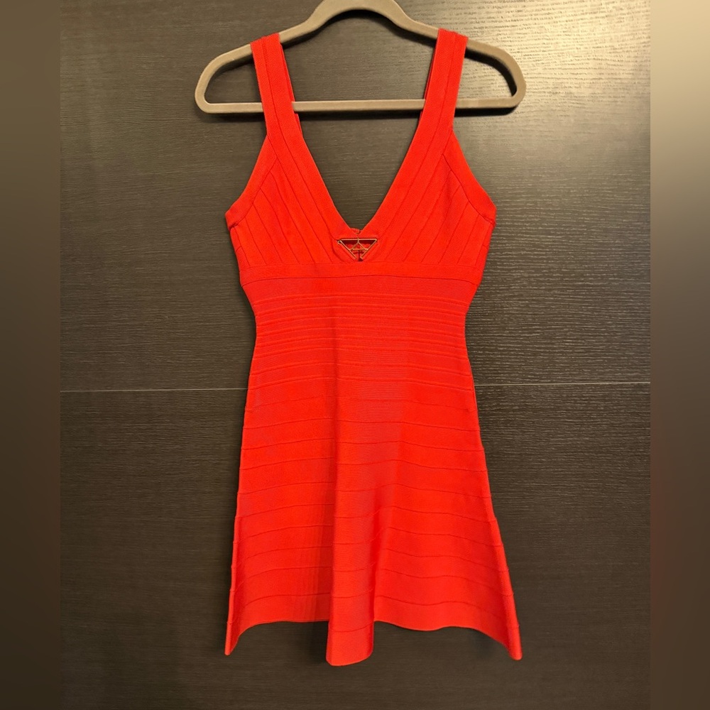 Herve Leger Vibrant Red Mara Dress